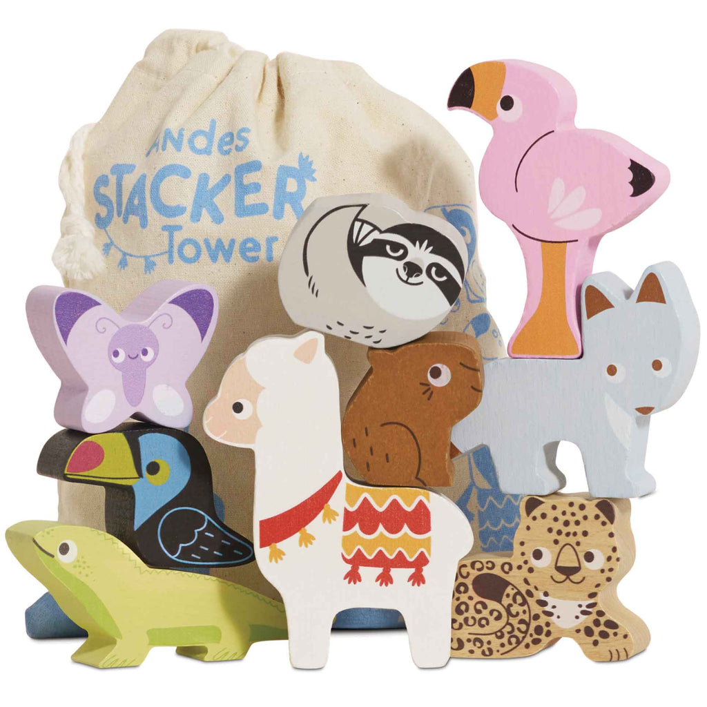 Wooden Stacking Animals & Bag - The Well Appointed House 