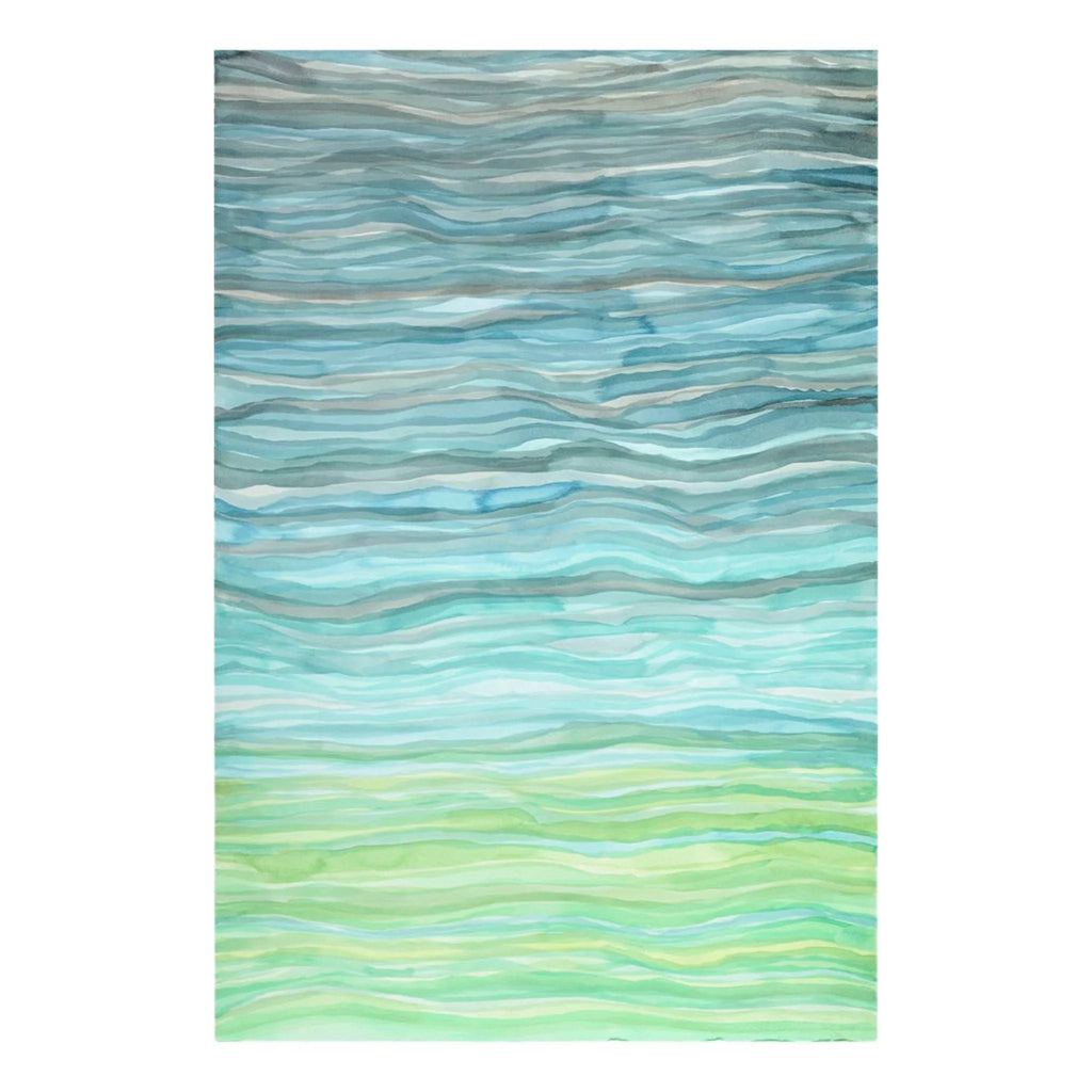 Abstract Ocean Waves Blue and Green Framed Wall Art - Paintings - The Well Appointed House
