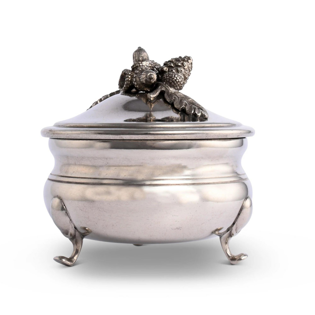 Acorn Round Sauce Bowl In Pewter - The Well Appointed House 