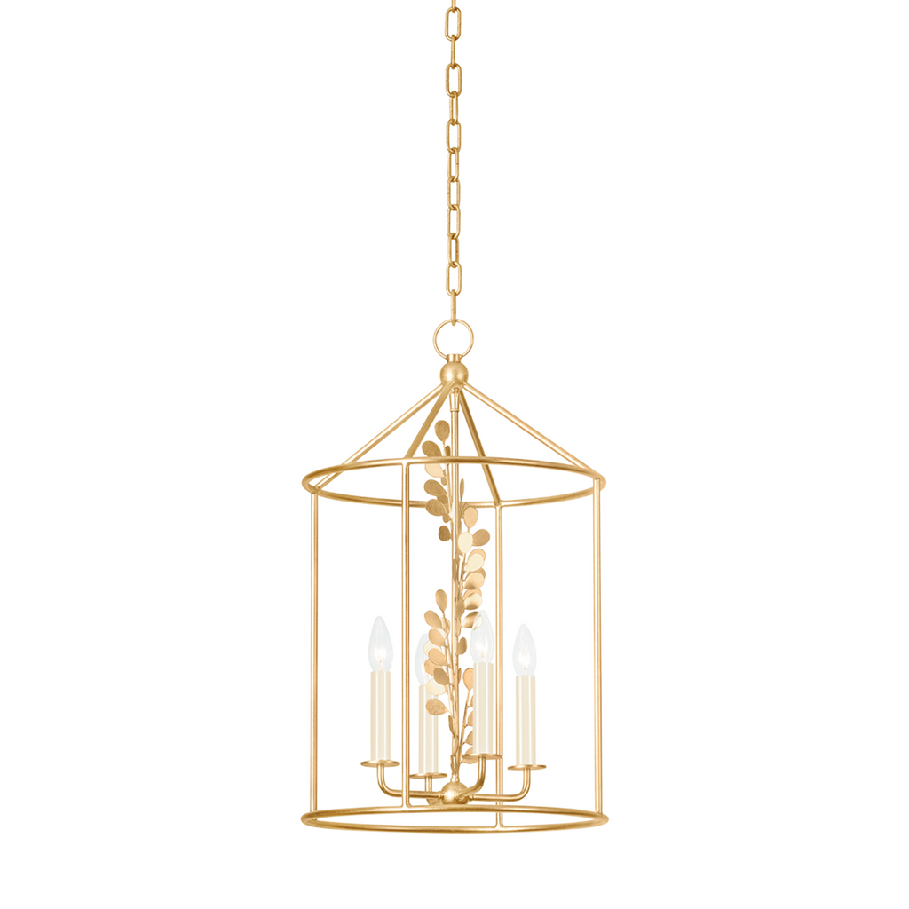 Vintage Gold Leaf Adrienne Vining Botanical Chandelier - The Well Appointed House