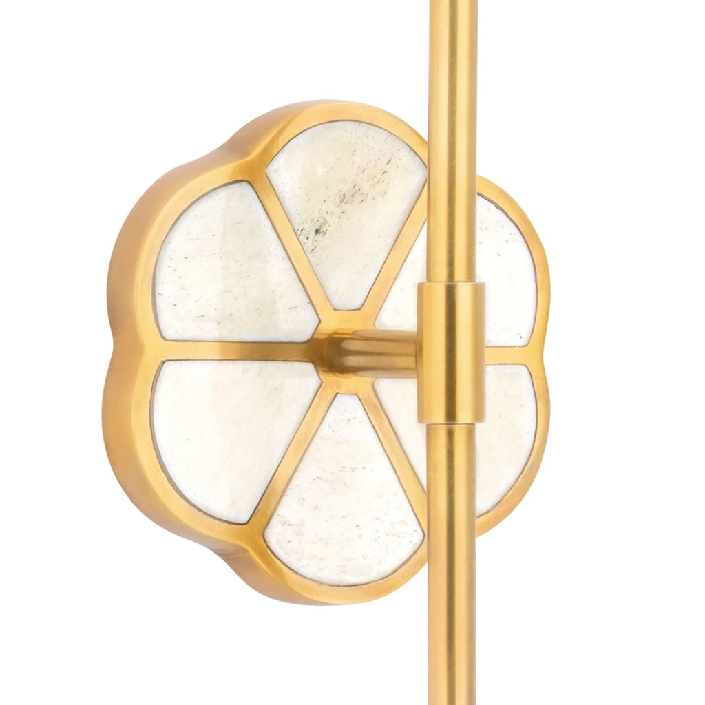Aged Brass Ramona Wall Sconce With Bone Inlay Backplate - Sconces - The Well Appointed House