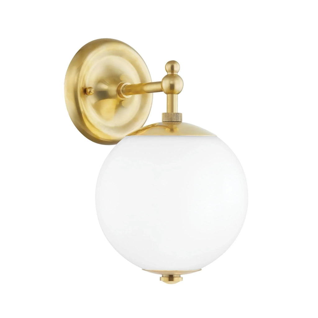 Aged Brass Suspended Sphere Wall Sconce - Sconces - The Well Appointed House