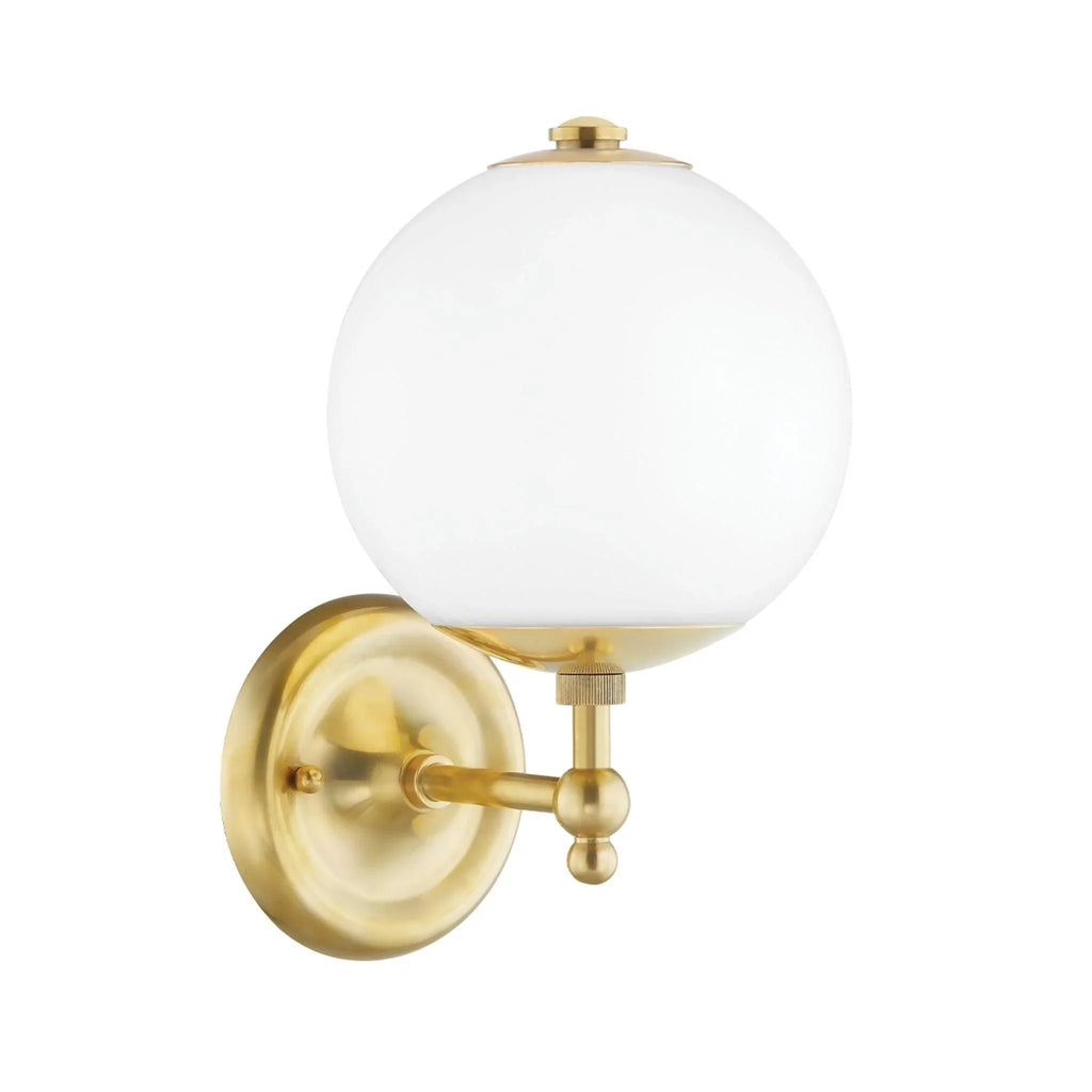 Aged Brass Suspended Sphere Wall Sconce - Sconces - The Well Appointed House