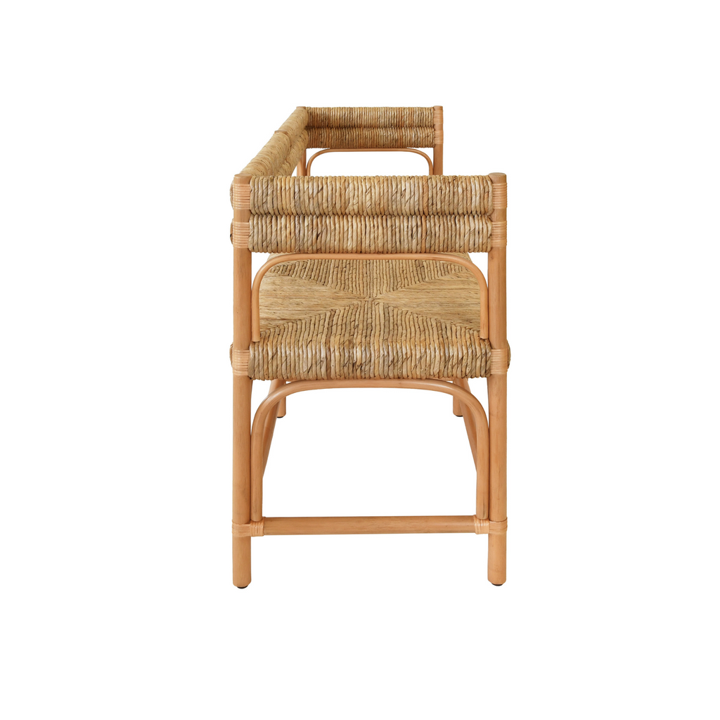 Ajax Rattan & Seagrass Bench - The Well Appointed House