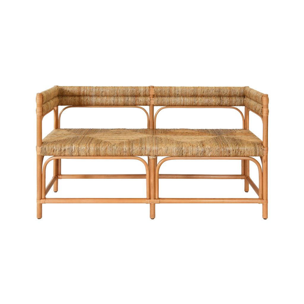 Ajax Rattan & Seagrass Bench - The Well Appointed House
