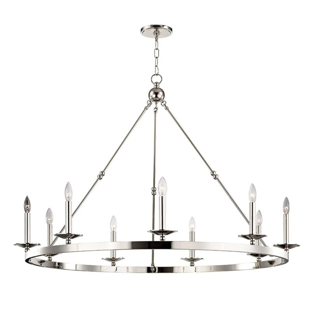 Allendale 9 Light Chandelier in Polished Nickel - Chandeliers & Pendants - The Well Appointed House