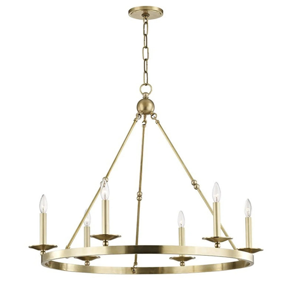 Allendale 9 Light Transitional Chandelier in Aged Brass - Chandeliers & Pendants - The Well Appointed House