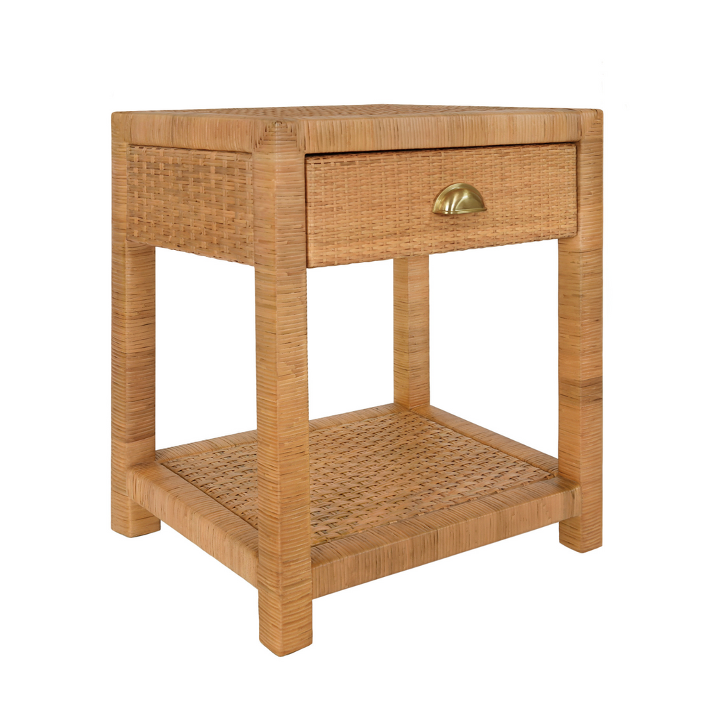 Allison One Drawer Rattan Side Table - The Well Appointed House