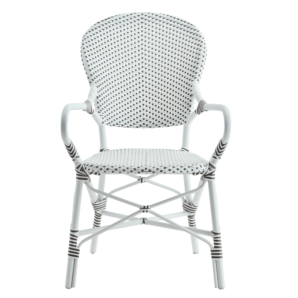 AluRattan™ Bistro Style Arm Chair - Available in Two Colors - Outdoor Dining Tables & Chairs - The Well Appointed House