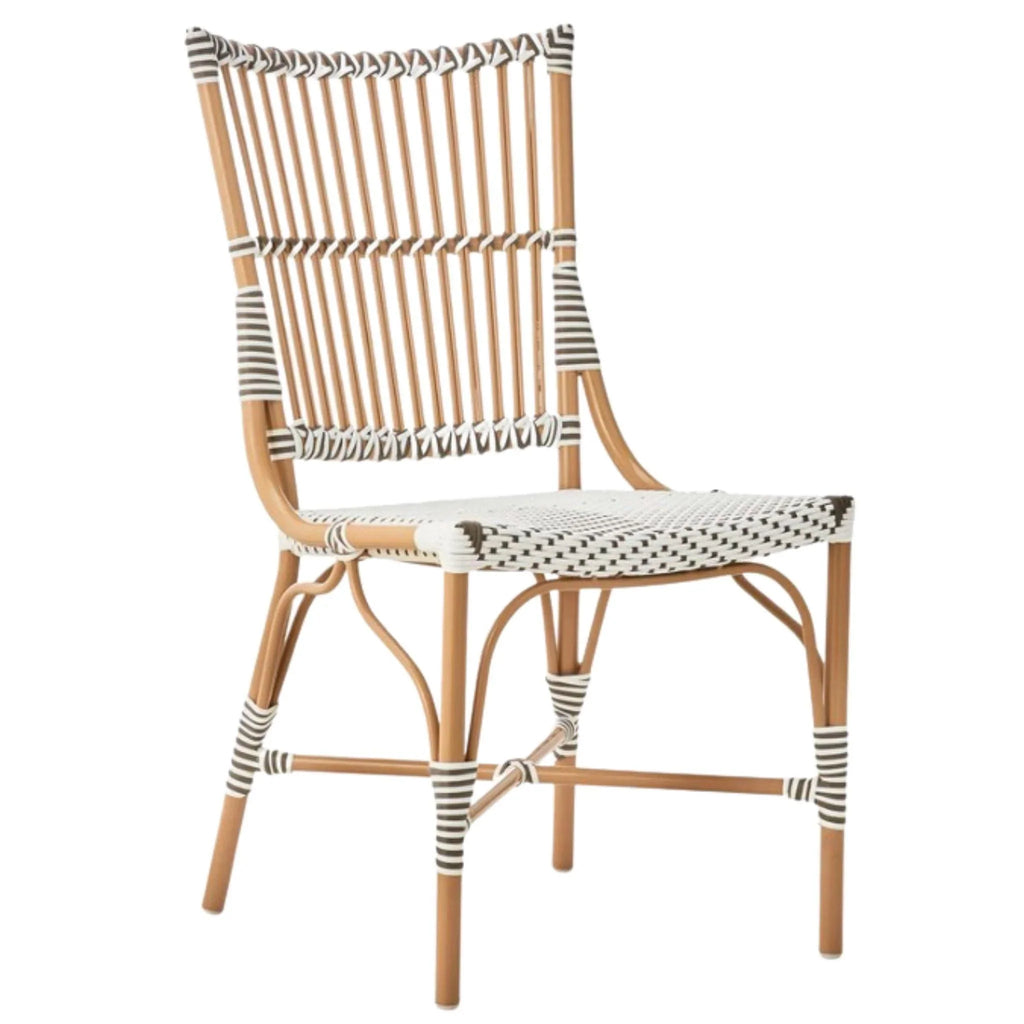 AluRattan™ Side Chair with Almond Colored Frame - Outdoor Dining Tables & Chairs - The Well Appointed House