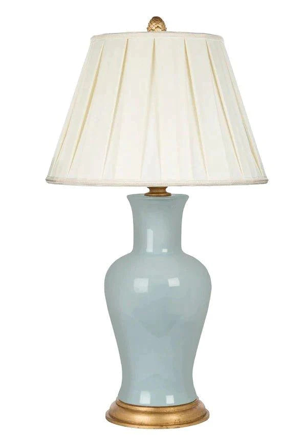 Amelie Blue Couture Ceramic Table Lamp with Shade - Table Lamps - The Well Appointed House