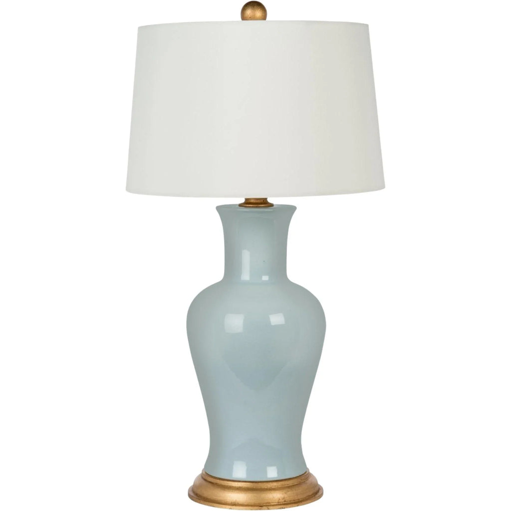 Amelie Blue Table Lamp with Gold Leaf Base - Table Lamps - The Well Appointed House