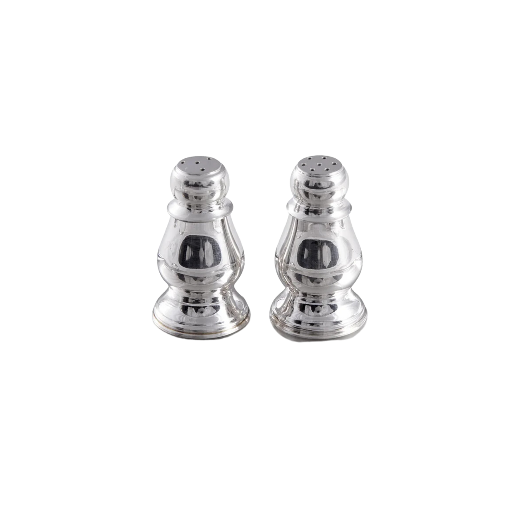 Silver plated salt and pepper outlet shakers