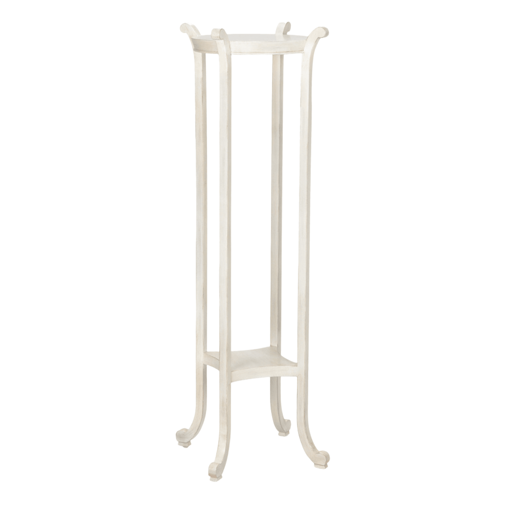 Antique White Wood Plant Stand - Indoor Planters - The Well Appointed House