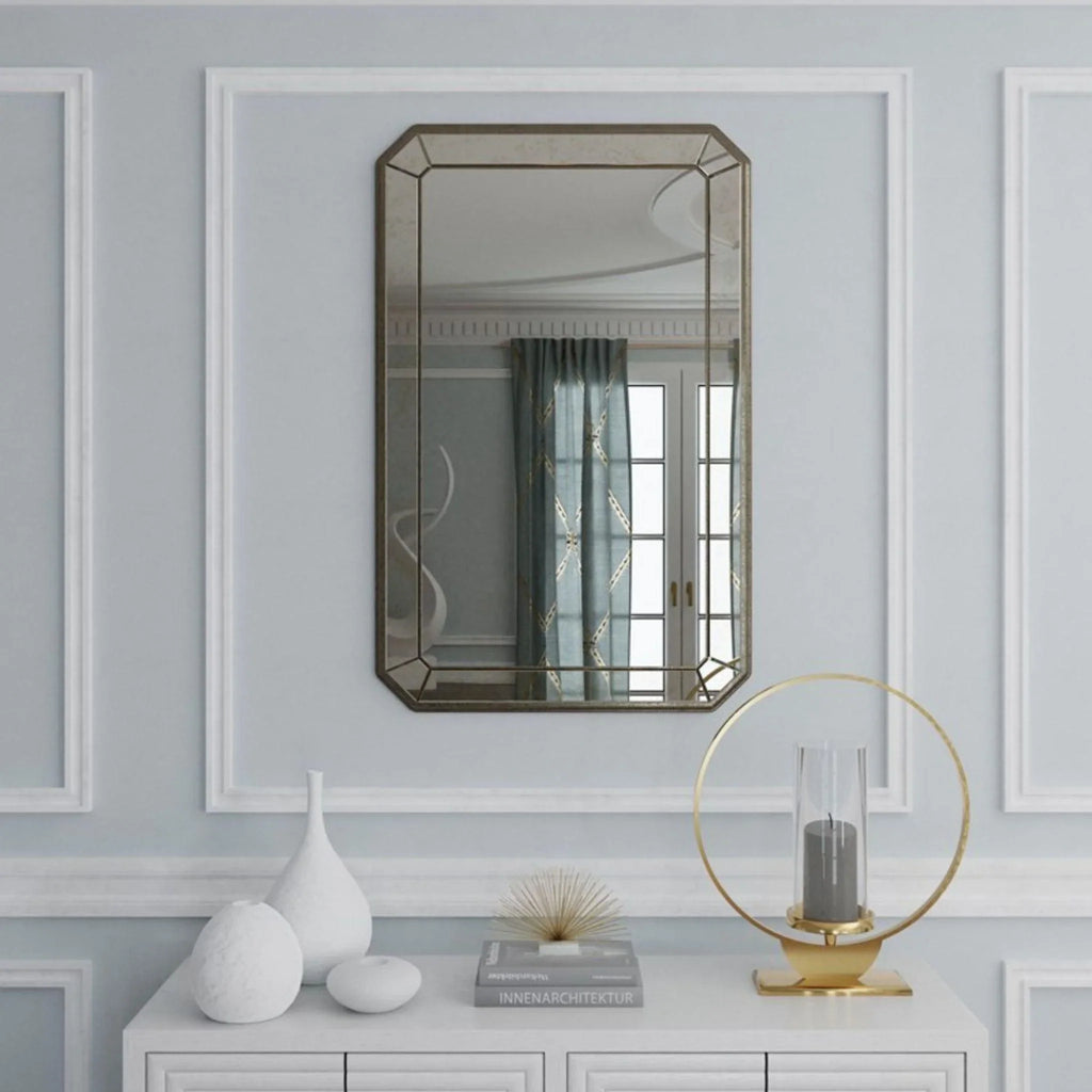 Antiqued Mottled Glass Wall Mirror - Wall Mirrors - The Well Appointed House