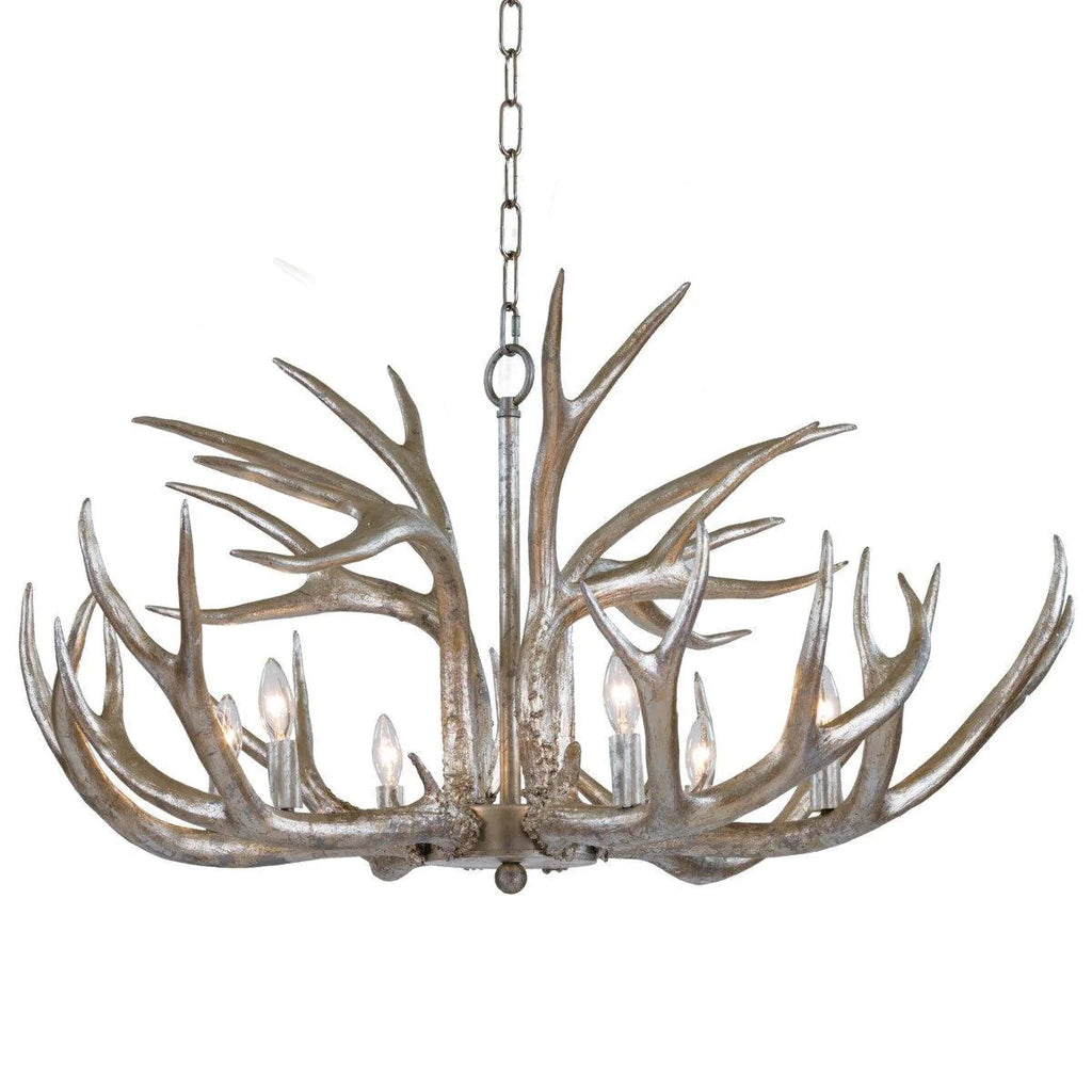 Antler Chandelier (Ambered Silver Leaf) - Chandeliers & Pendants - The Well Appointed House
