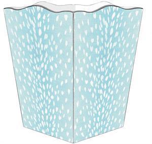 Aqua Antelope Wastepaper Basket and Optional Tissue Box Cover - Wastebasket Sets - The Well Appointed House