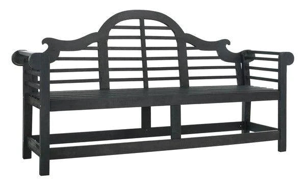 Arched Garden Bench in Dark Slate Grey Finish - Garden Stools & Benches - The Well Appointed House