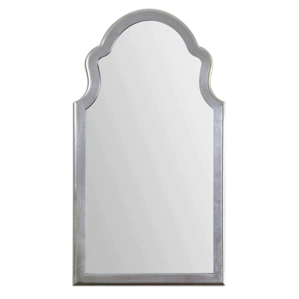 Arched Mirror With Lightly Antiqued Silver Frame - Wall Mirrors - The Well Appointed House