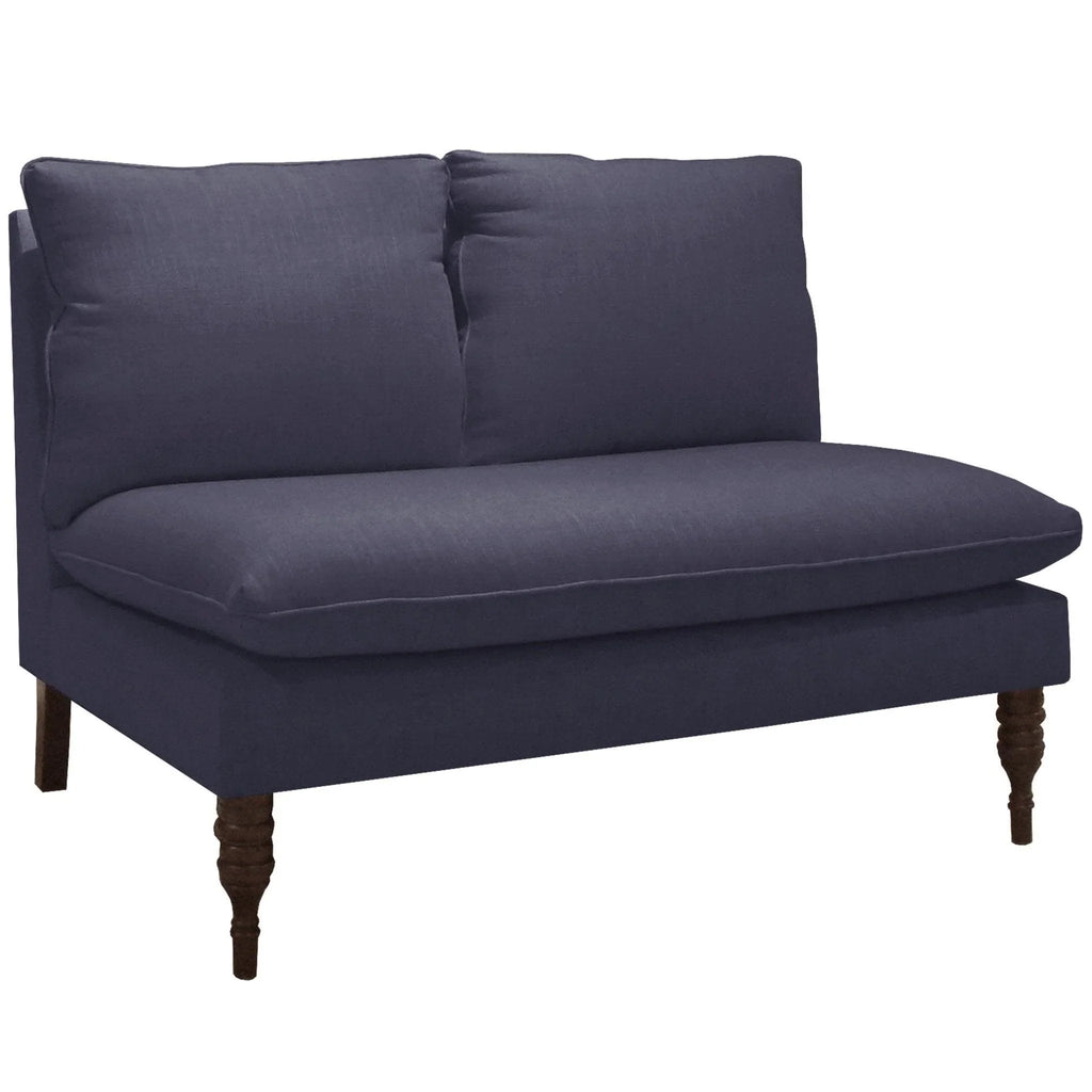 Armless Love Seat in Twill Navy - Sofas & Settees - The Well Appointed House