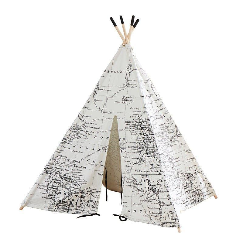 Around the World Map Play Tent - Teepee for Kids - Little Loves Playhouses Tents & Treehouses - The Well Appointed House