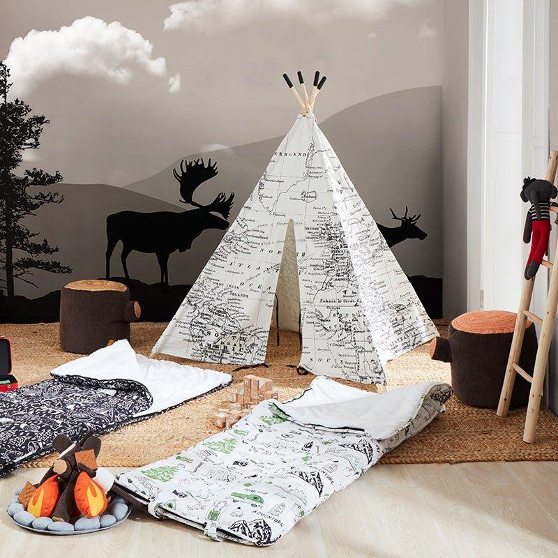 Around the World Map Play Tent - Teepee for Kids - Little Loves Playhouses Tents & Treehouses - The Well Appointed House