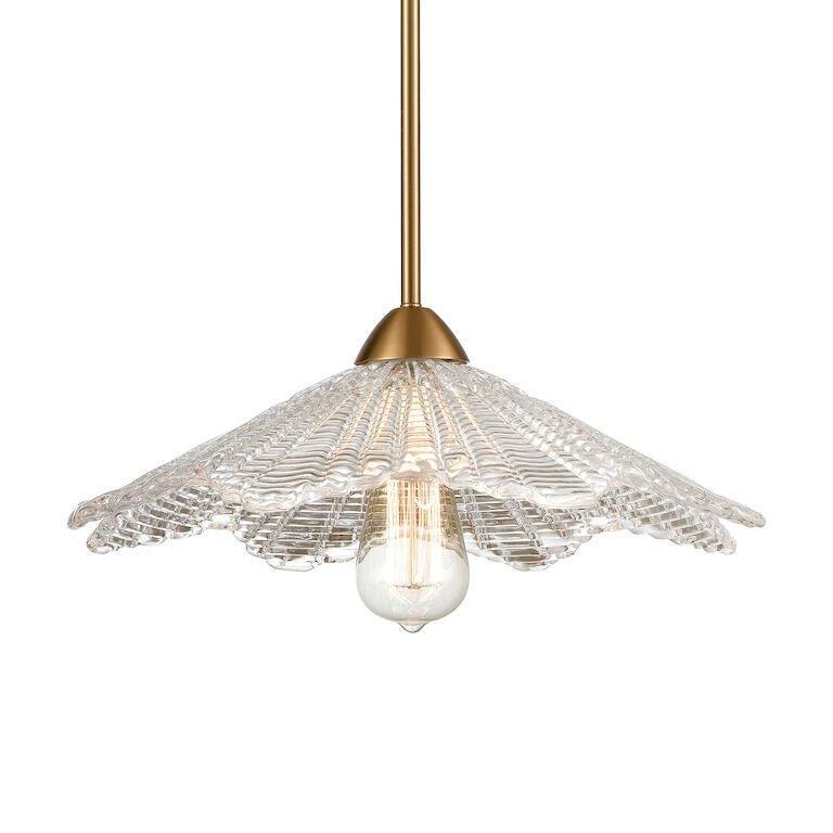 Art Deco Scalloped Glass Shade Pendant - Chandeliers & Pendants - The Well Appointed House