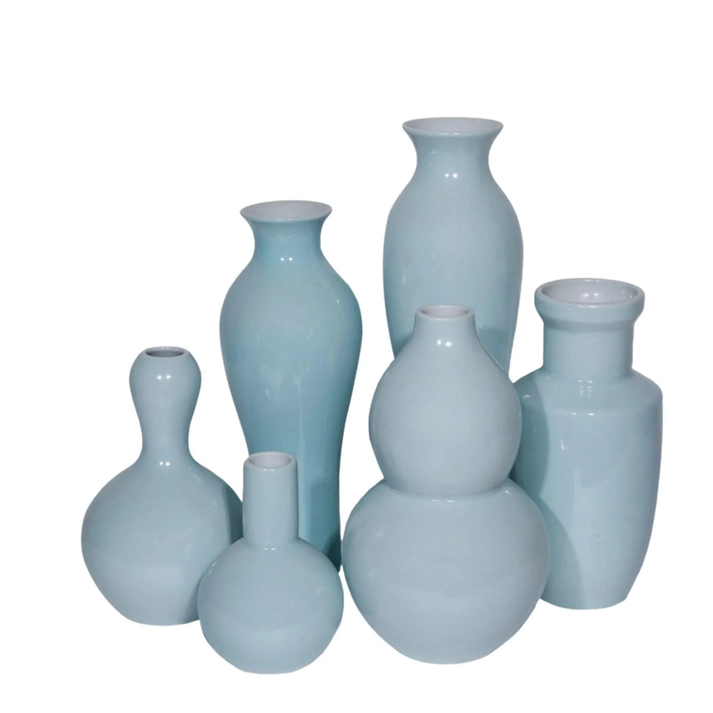 Assorted Porcelain Vases in Icy Blue - Vases & Jars - The Well Appointed House
