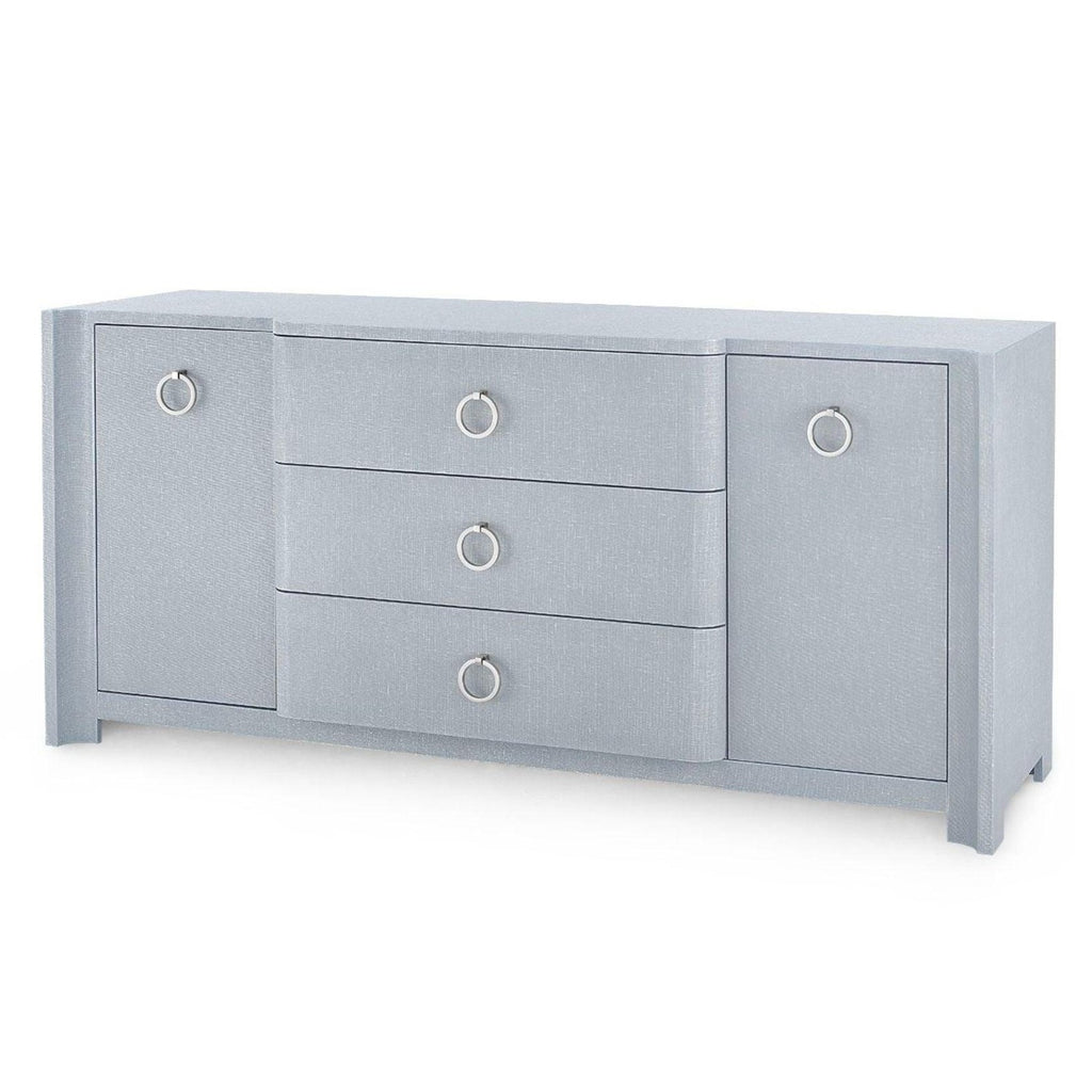 Audrey Media Cabinet in Washed Winter Gray with Custom Pull Option - Dressers & Armoires - The Well Appointed House