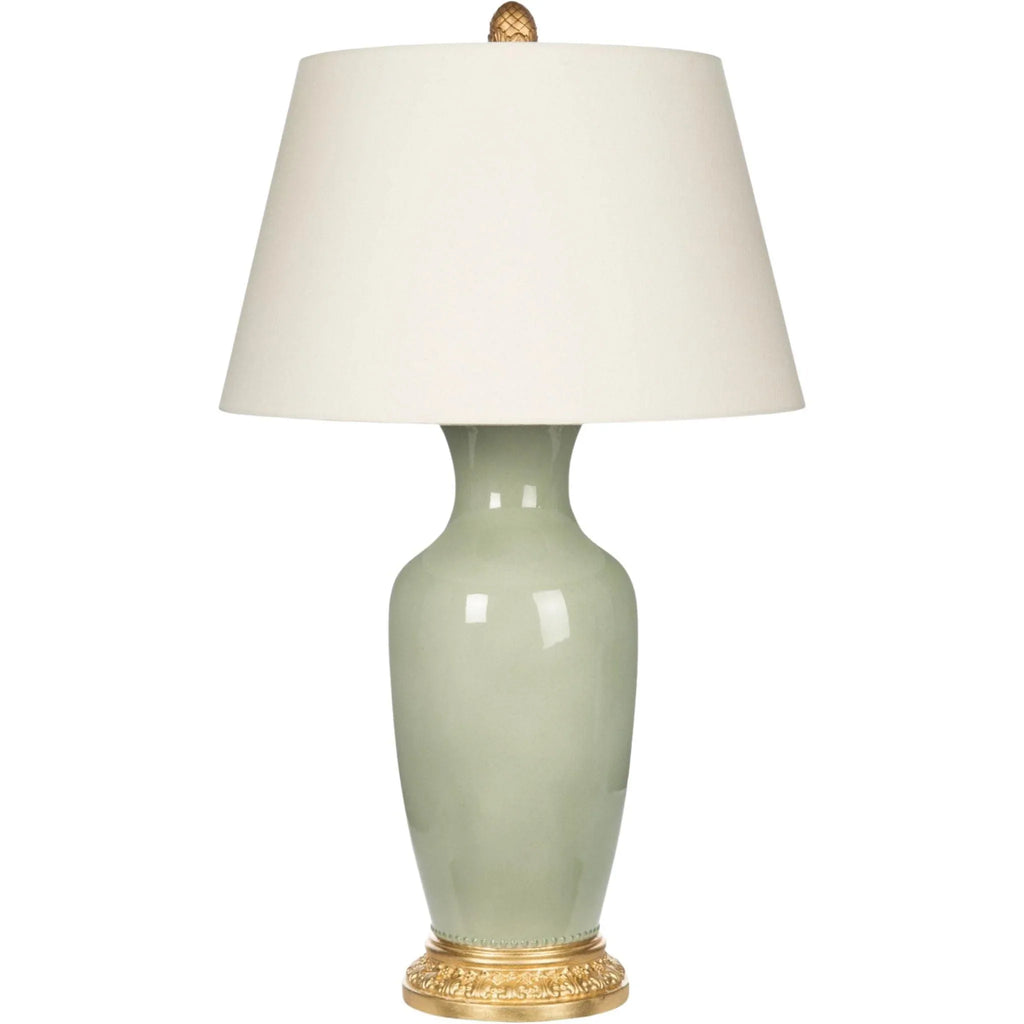 Aventine Verde Glossy Table Lamp with Gold Base - Table Lamps - The Well Appointed House