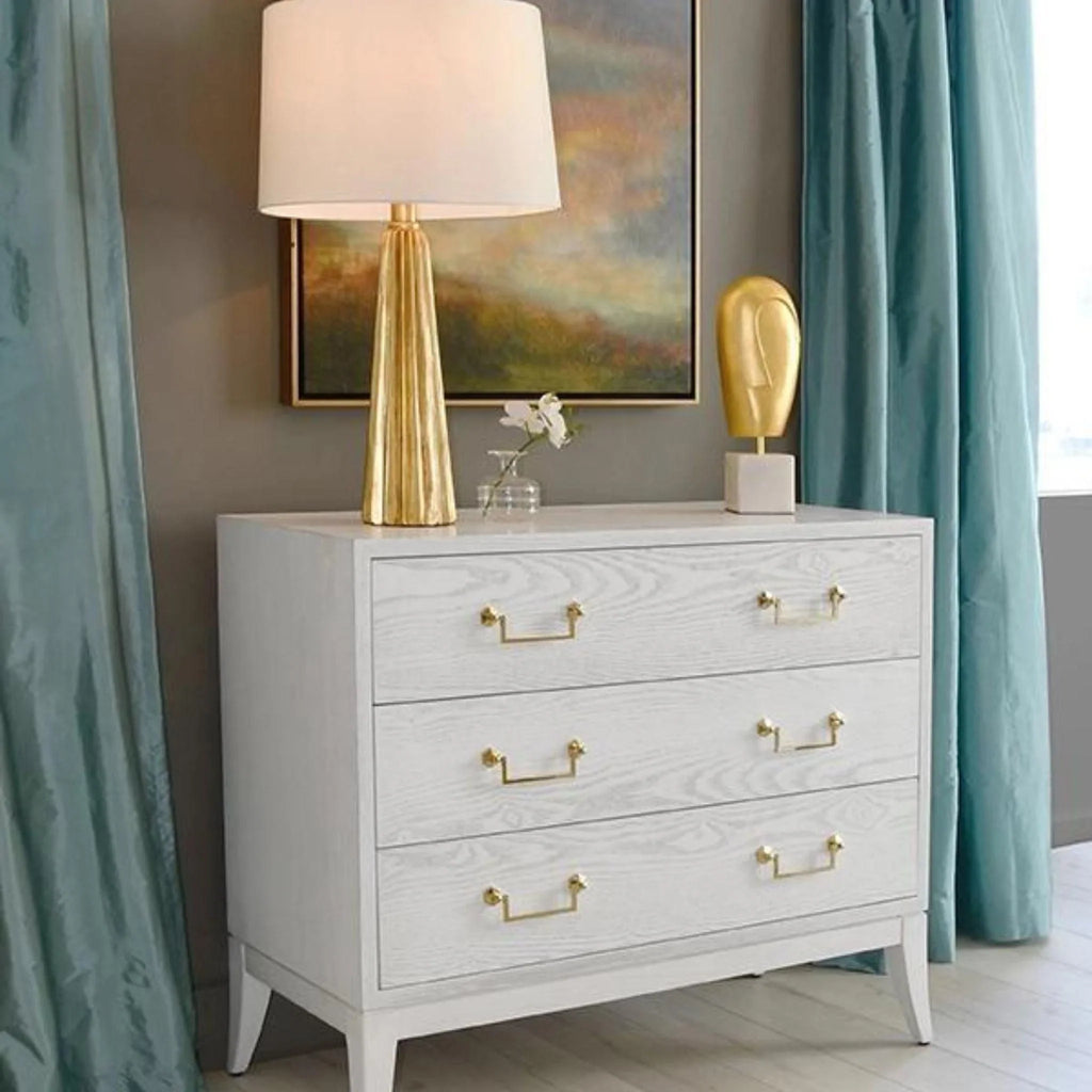 Avis Three Drawer Chest in White Washed Oak - Dressers & Armoires - The Well Appointed House