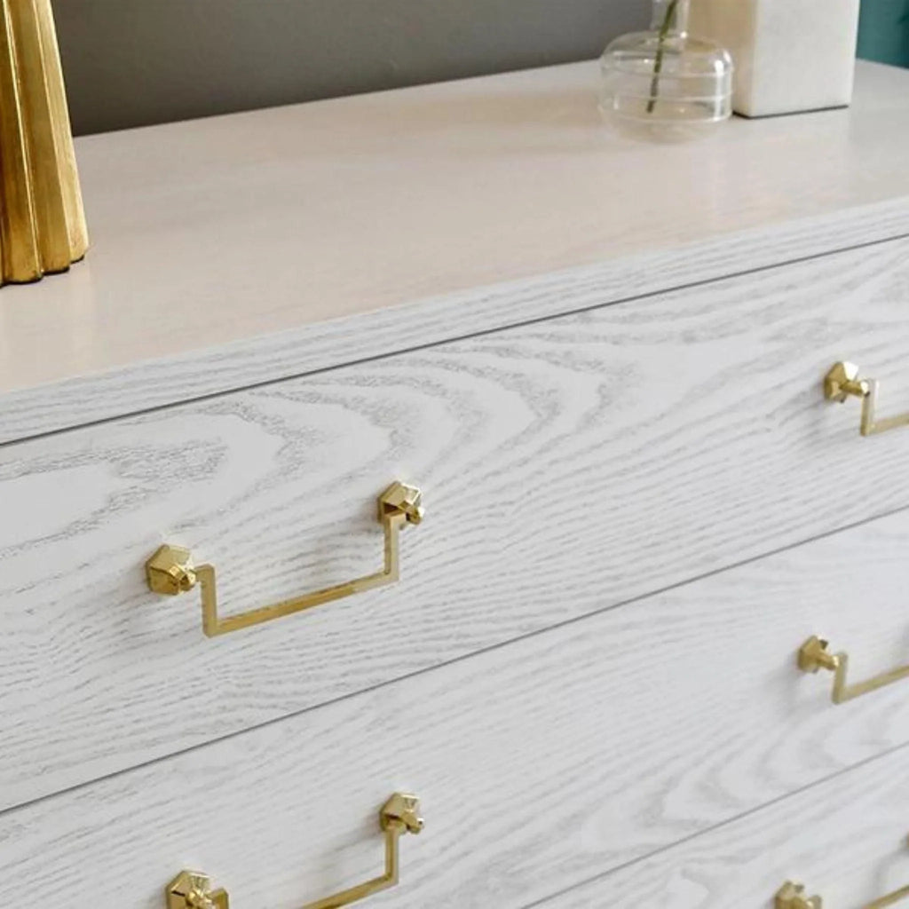 Avis Three Drawer Chest in White Washed Oak - Dressers & Armoires - The Well Appointed House
