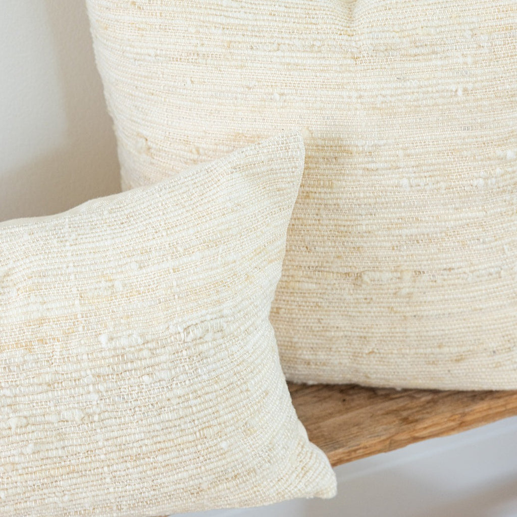 Ivory Chunky Wool Pillow - The Well Appointed House