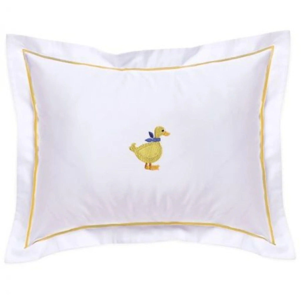 Baby Boudoir Pillow Cover with Embroidered Yellow Duck - Little Loves Pillows - The Well Appointed House
