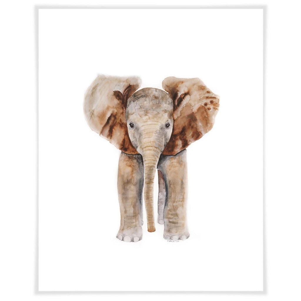 Baby Elephant Portrait Paper Art Print - Little Loves Art - The Well Appointed House