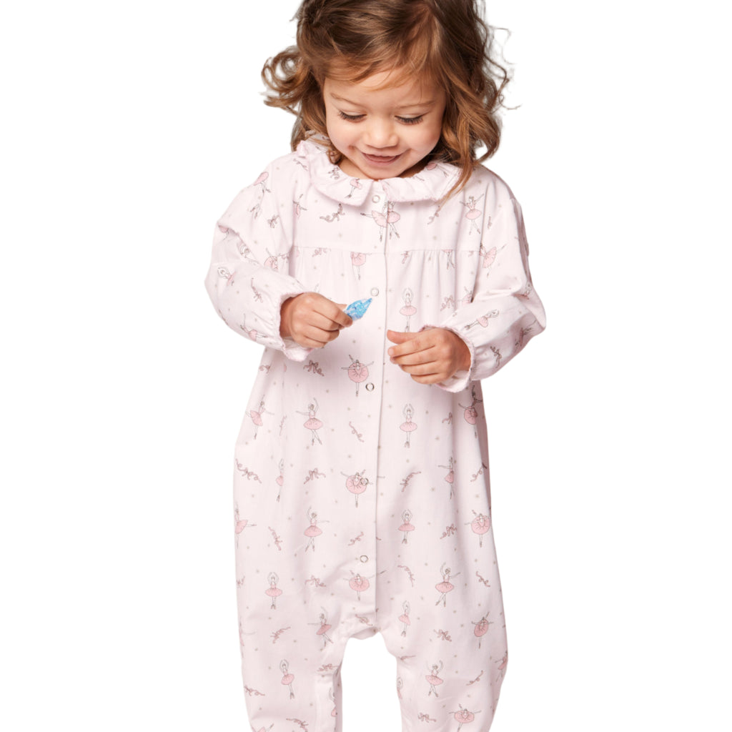 Baby's Flannel Madeline Romper in Sugar Plum Fairy - The Well Appointed House 