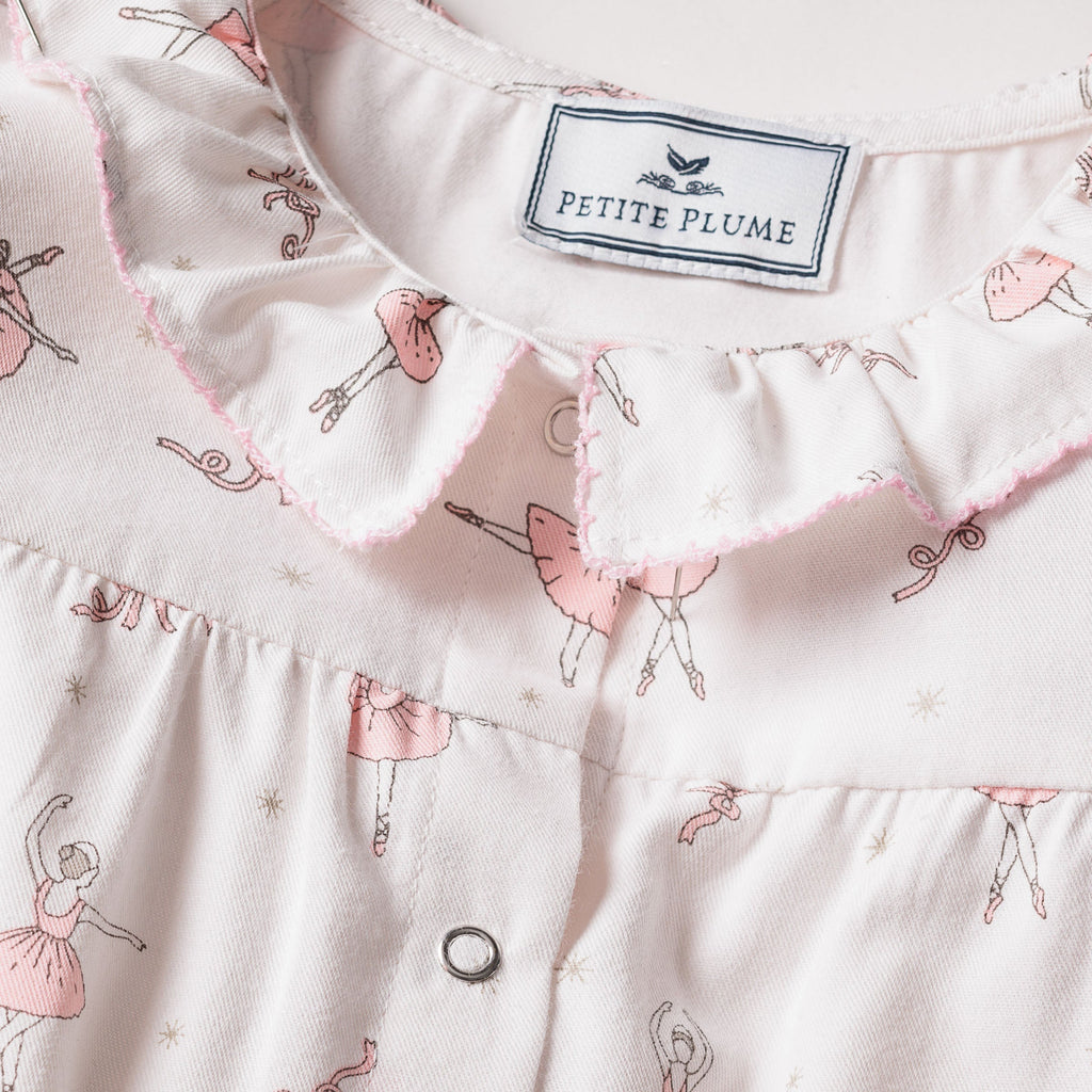 Baby's Flannel Madeline Romper in Sugar Plum Fairy - The Well Appointed House 