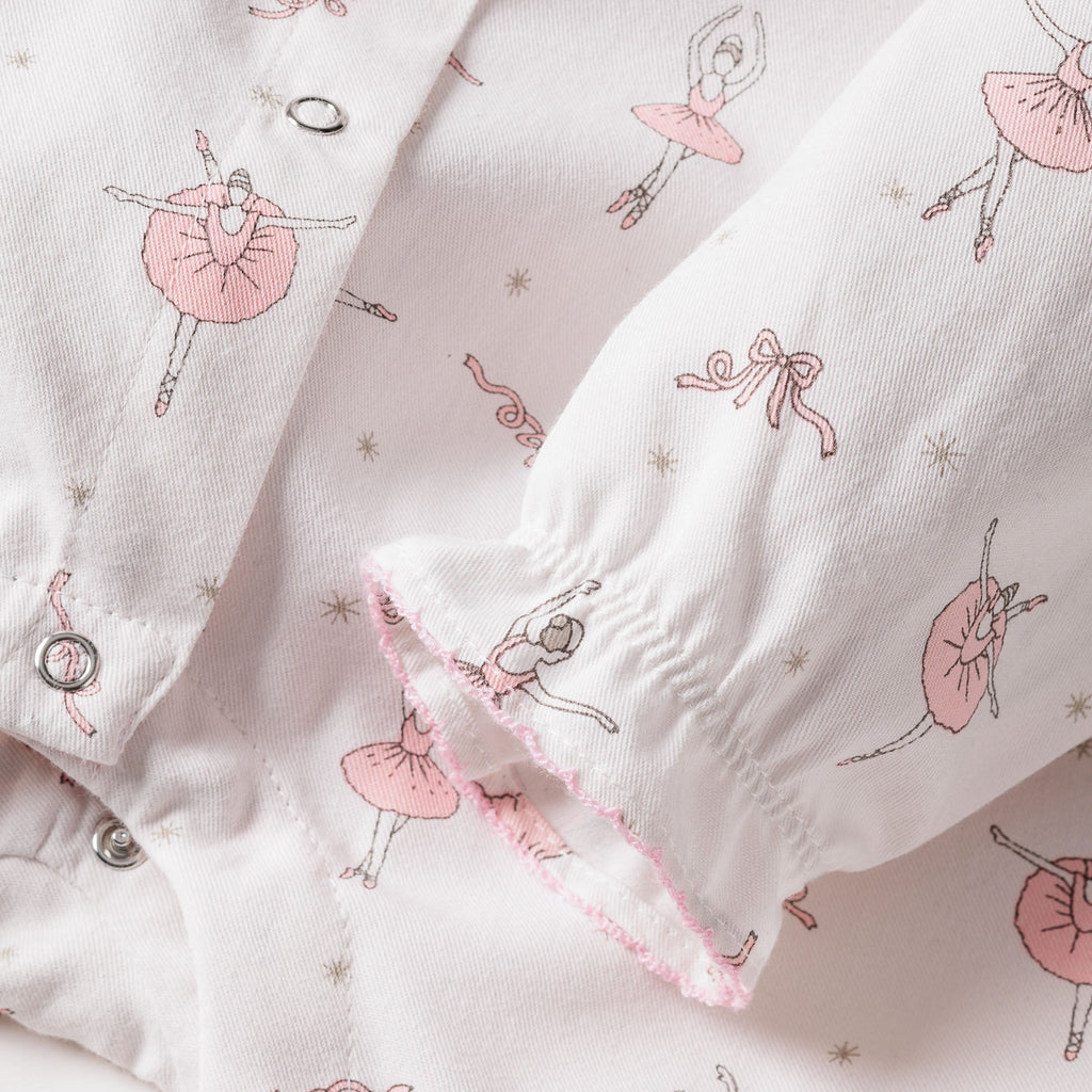 Baby's Flannel Madeline Romper in Sugar Plum Fairy - The Well Appointed House 