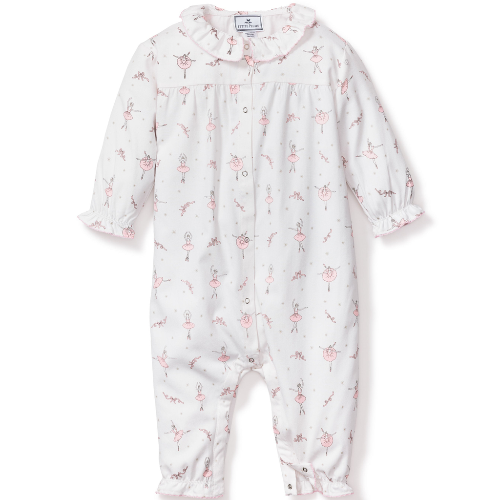 Baby's Flannel Madeline Romper in Sugar Plum Fairy - The Well Appointed House 