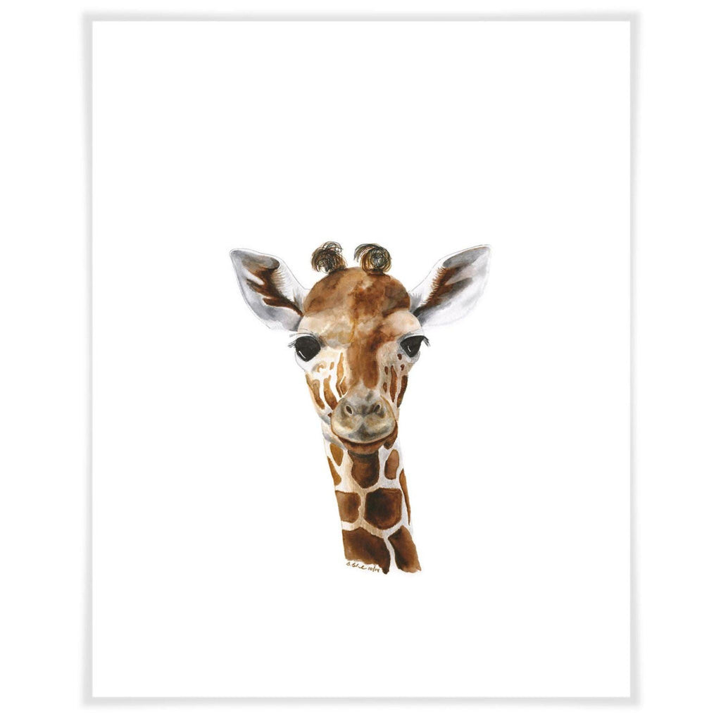 Baby Giraffe Portrait Paper Art Print - Little Loves Art - The Well Appointed House