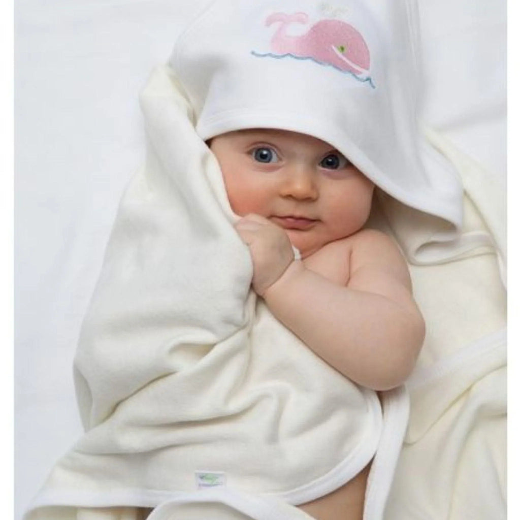 Baby Hooded Towel with Embroidered Pink Whale - Little Loves Bath - The Well Appointed House