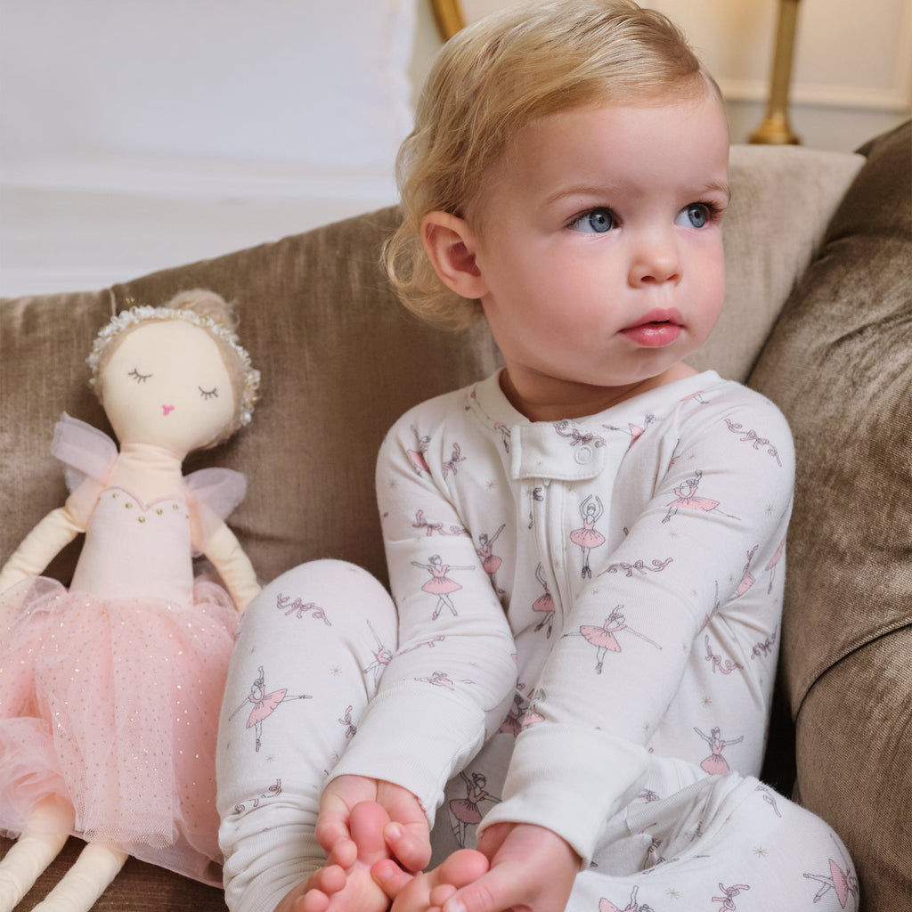 Baby's Pima Peekaboo Romper in Sugar Plum Fairy - The Well Appointed House 