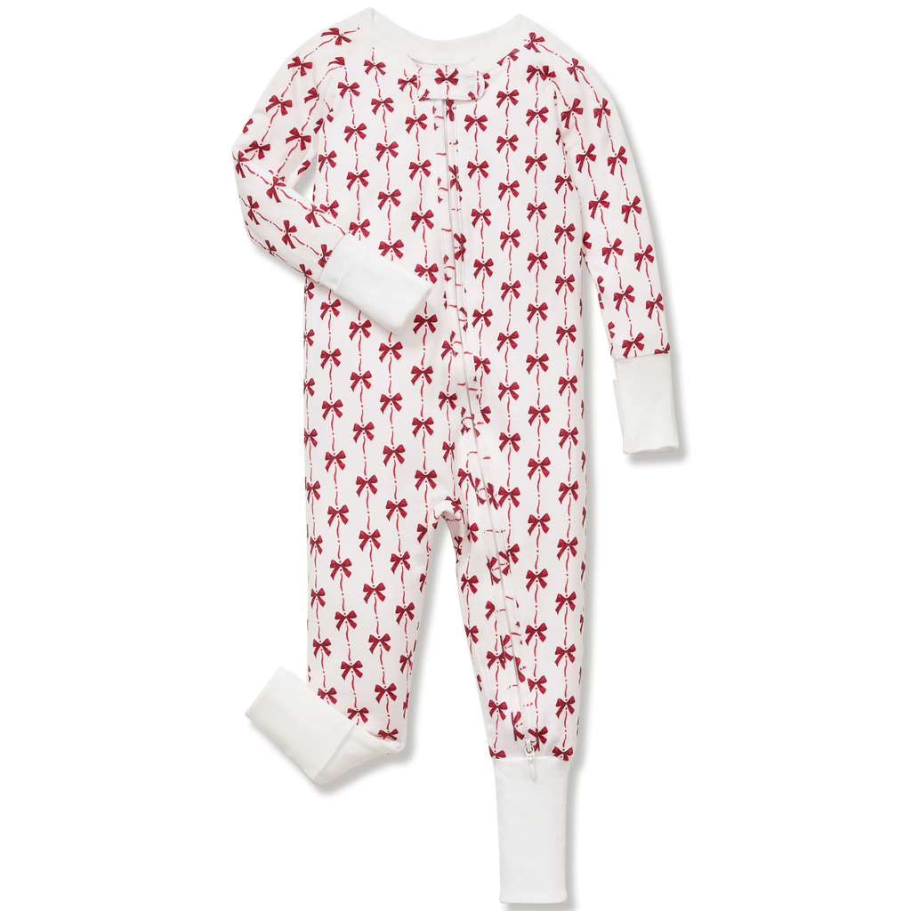 Baby's Pima Peekaboo Romper in Blissful Bows - The Well Appointed House 