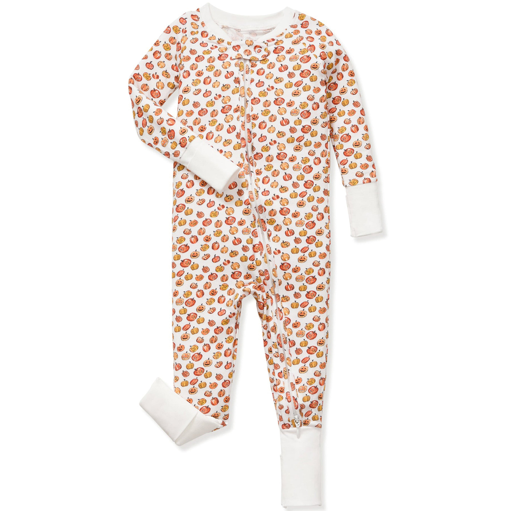 Baby's Pima Peekaboo Romper in Pumpkin Patch - The Well Appointed House 
