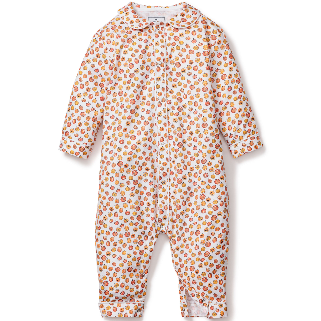 Baby's Twill Cambridge Romper in Pumpkin Patch - The Well Appointed House 