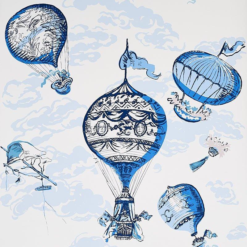 Balloons Kids Wallpaper in Blue - Little Loves Wallpaper - The Well Appointed House