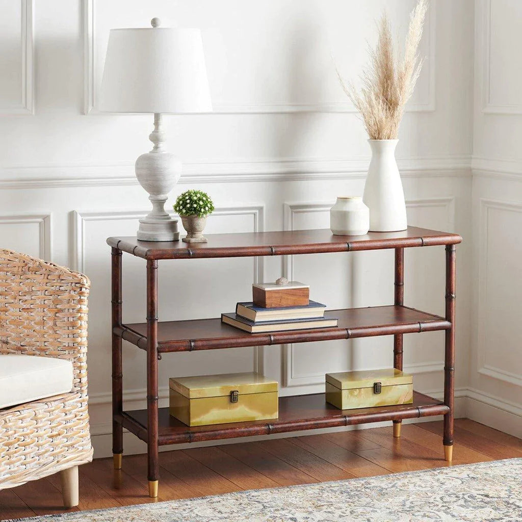 Bamboo Inspired Two Shelf Console Table - Consoles - The Well Appointed House