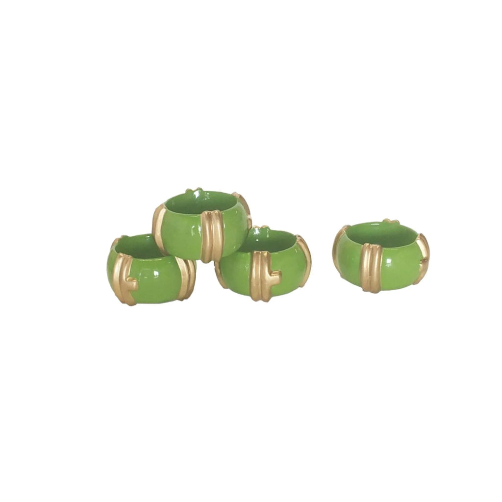 Bamboo Napkin Rings in Green - Placemats & Napkin Rings - The Well Appointed House