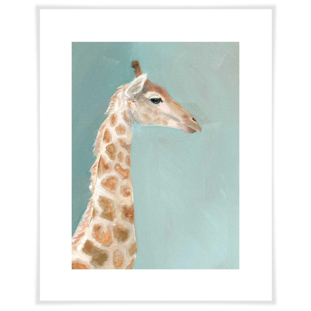 Bashful Baby Giraffe Paper Art Print - Little Loves Art - The Well Appointed House