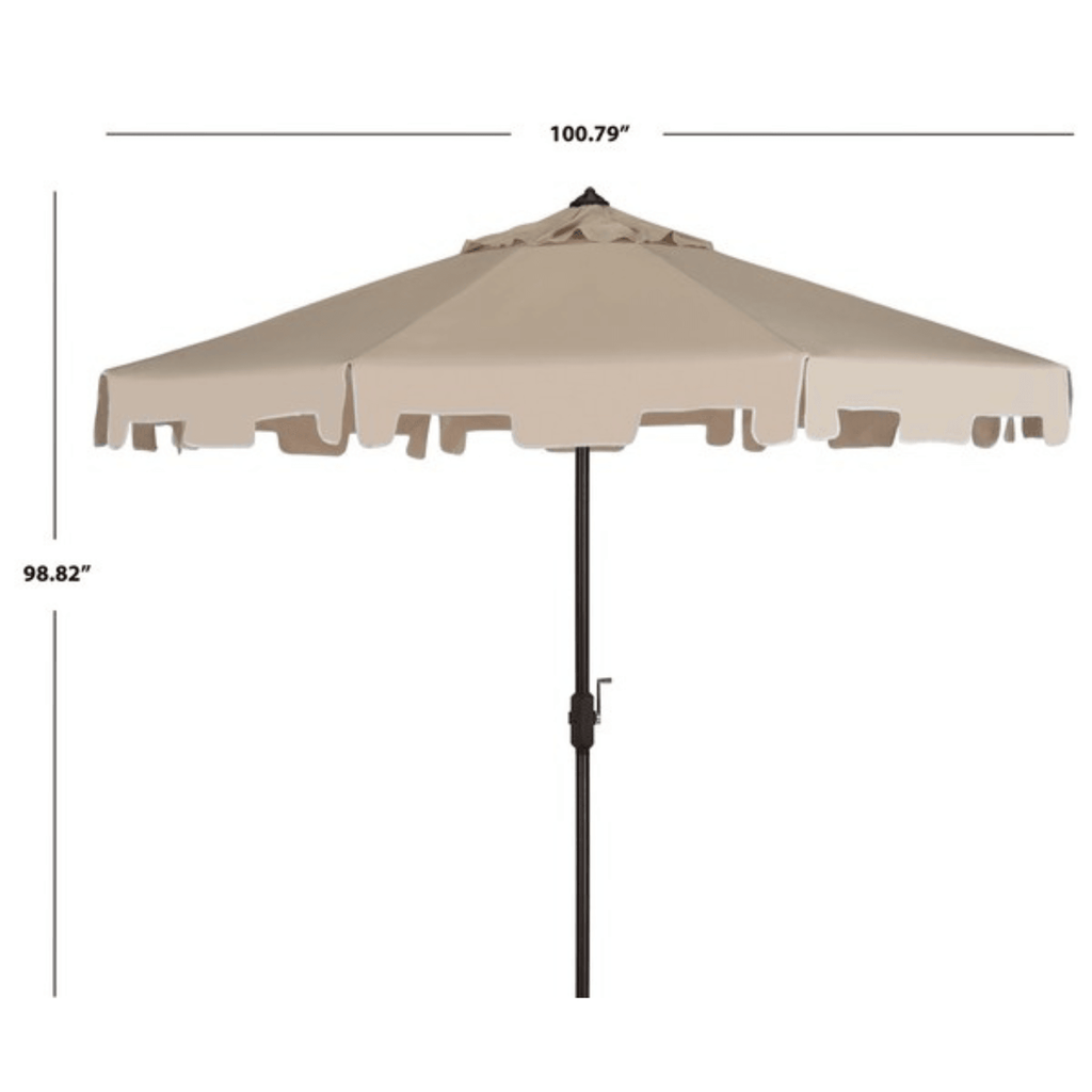 Beige 9 Foot Market Crank Outdoor Patio Umbrella - Outdoor Umbrellas - The Well Appointed House